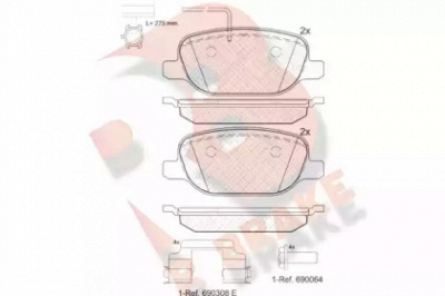 R BRAKE rb1996203 -  Комплект тормозных колодок, дисковый тормоз
